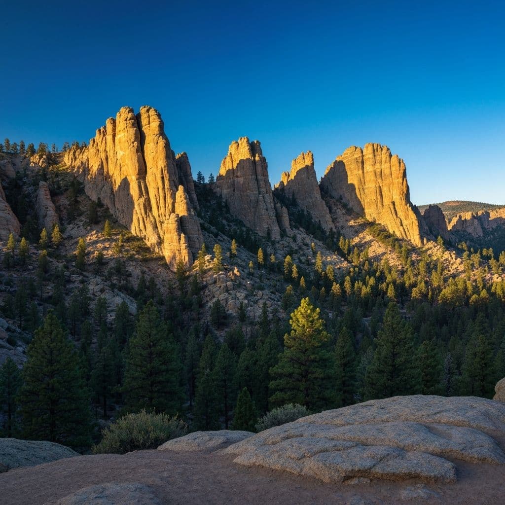 Mountain landscape at golden hour