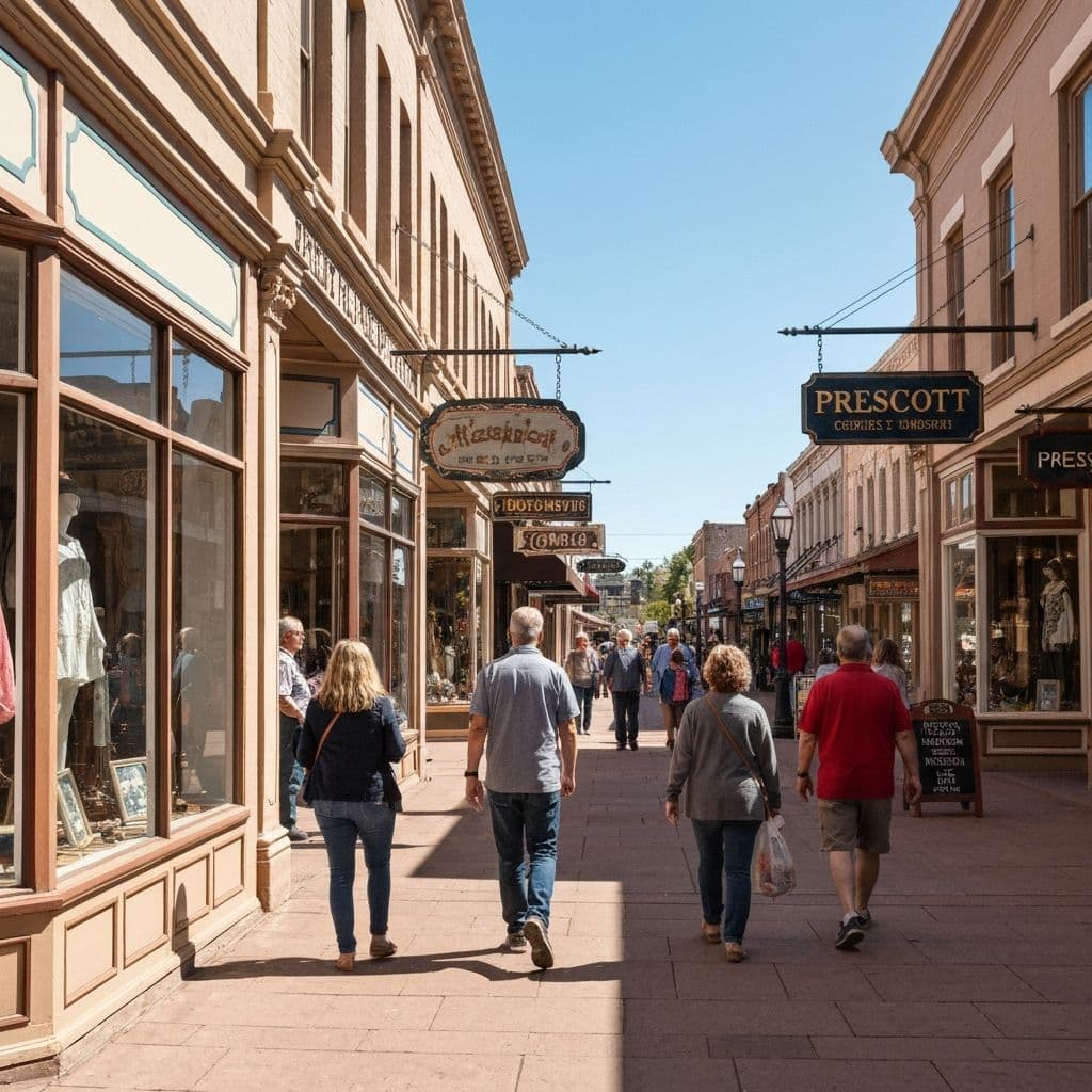 Downtown Prescott shops and restaurants along the courthouse square