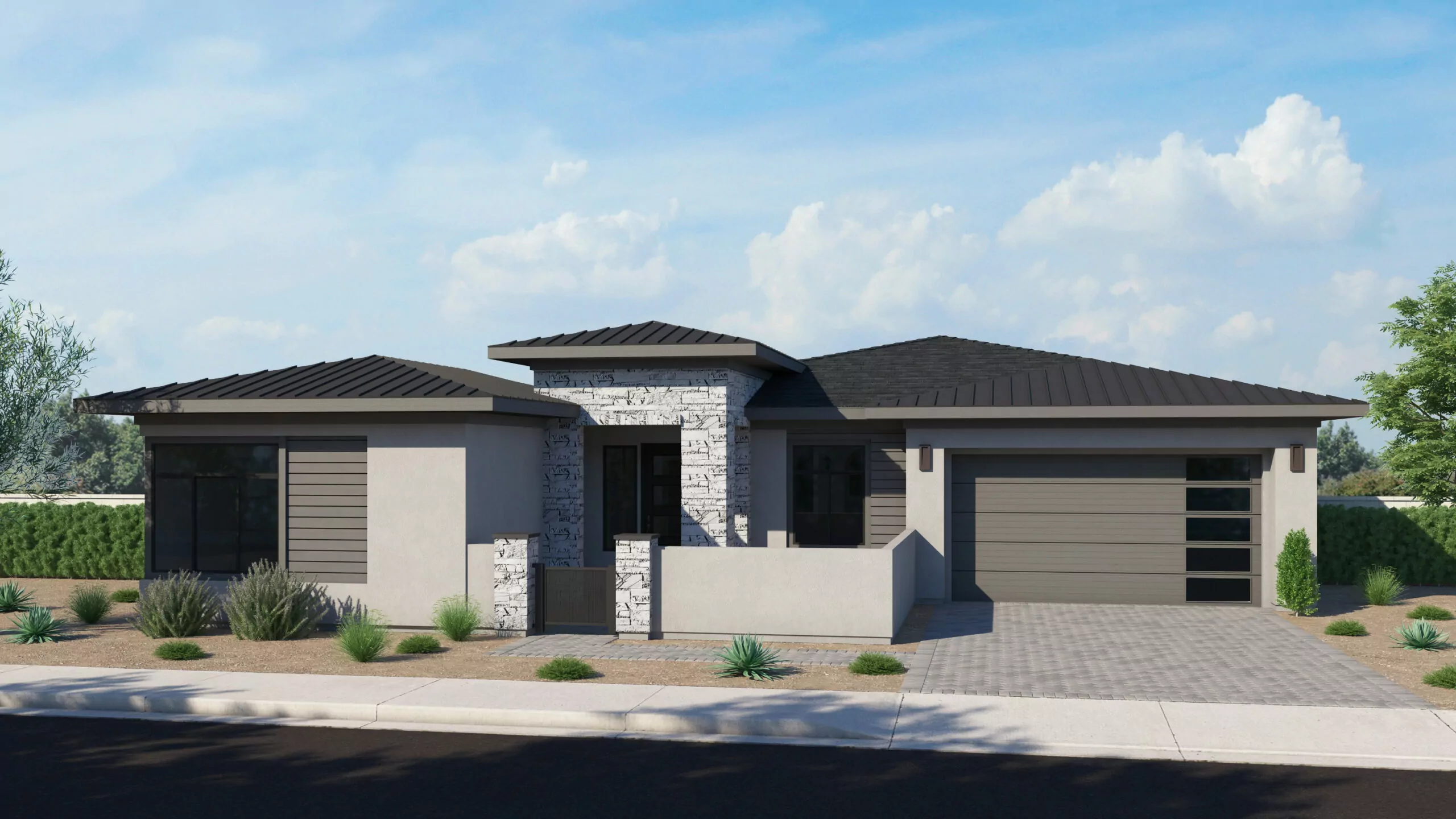 Contemporary Elevation | Plan 2475 at Jasper 8 in Prescott Valley, AZ by Capstone Homes