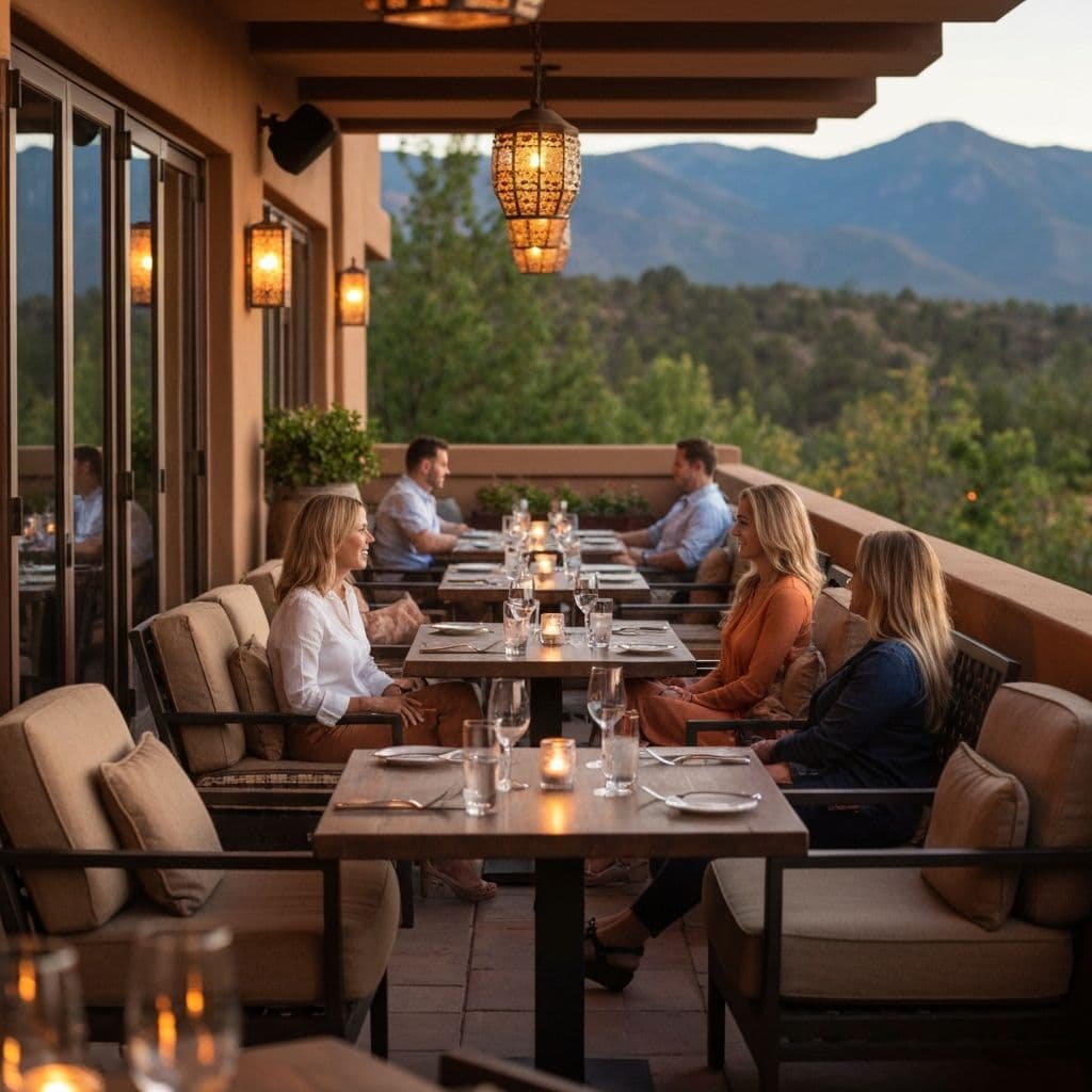 Outdoor dining on Whiskey Row in downtown Prescott Arizona